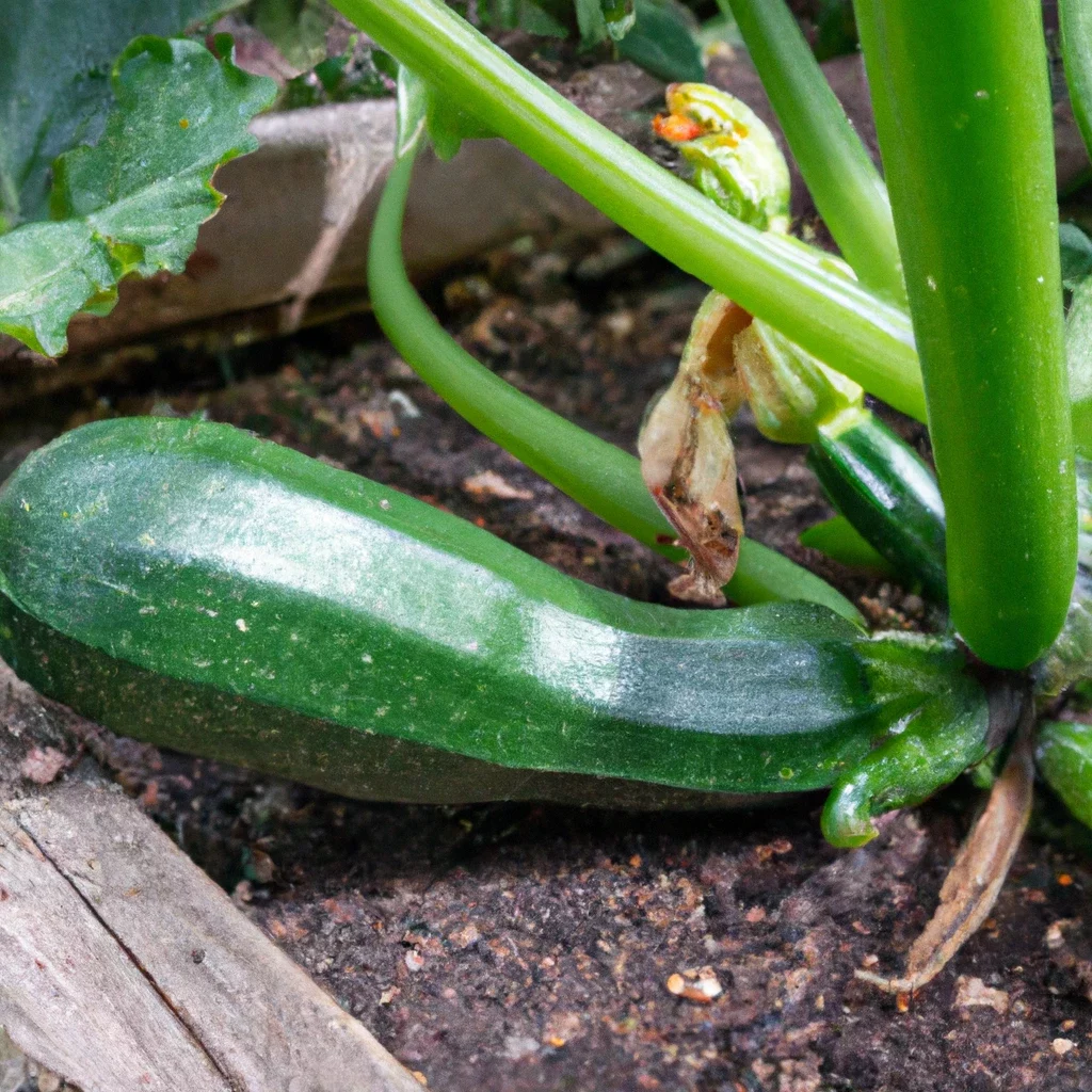 Zucchini in raised bed garden