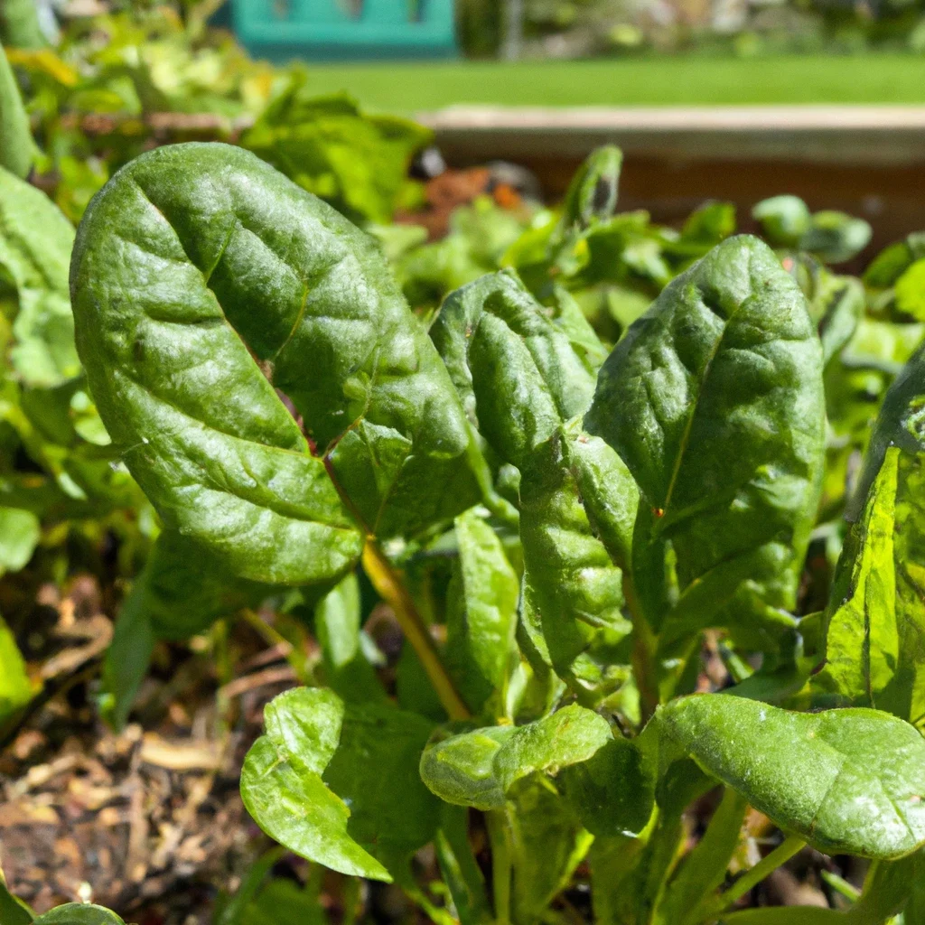 Spinach in raised bed garden