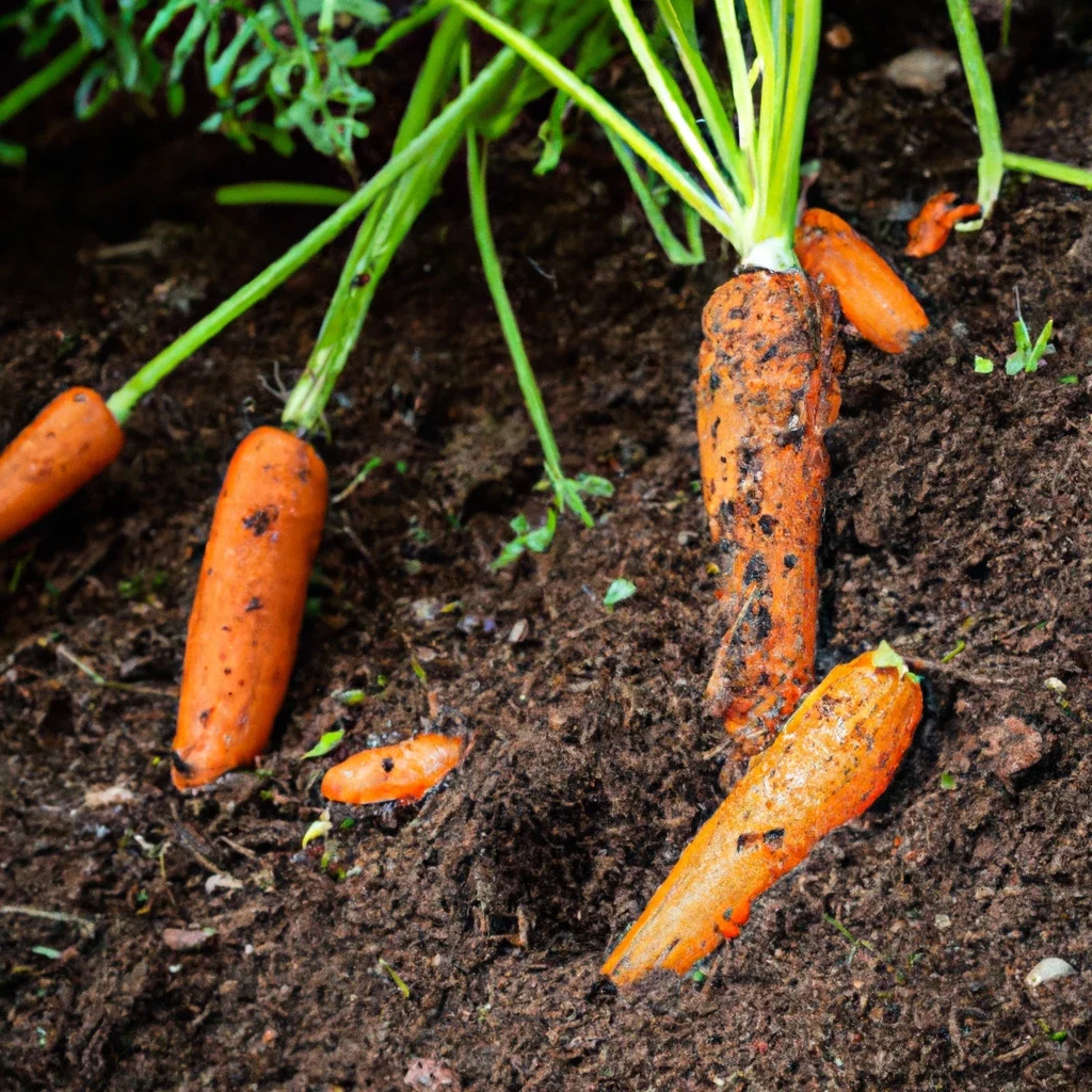 Carrots in raised bed garden