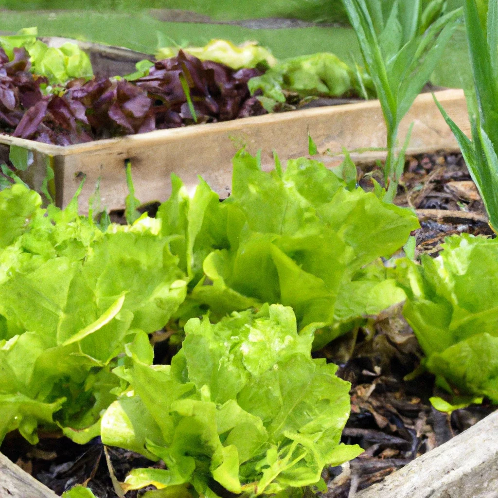 Lettuce in raised bed