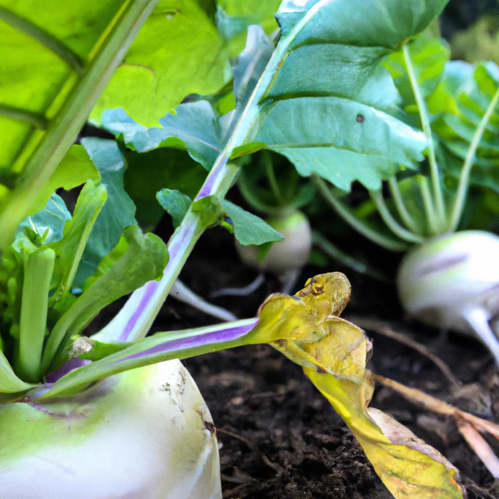Turnips in raised bed garden