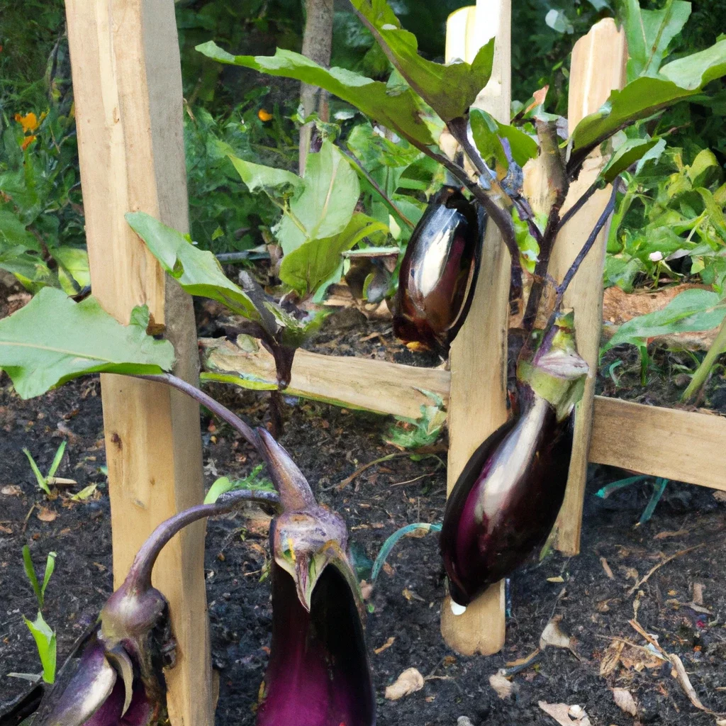 Eggplant in raised bed garden
