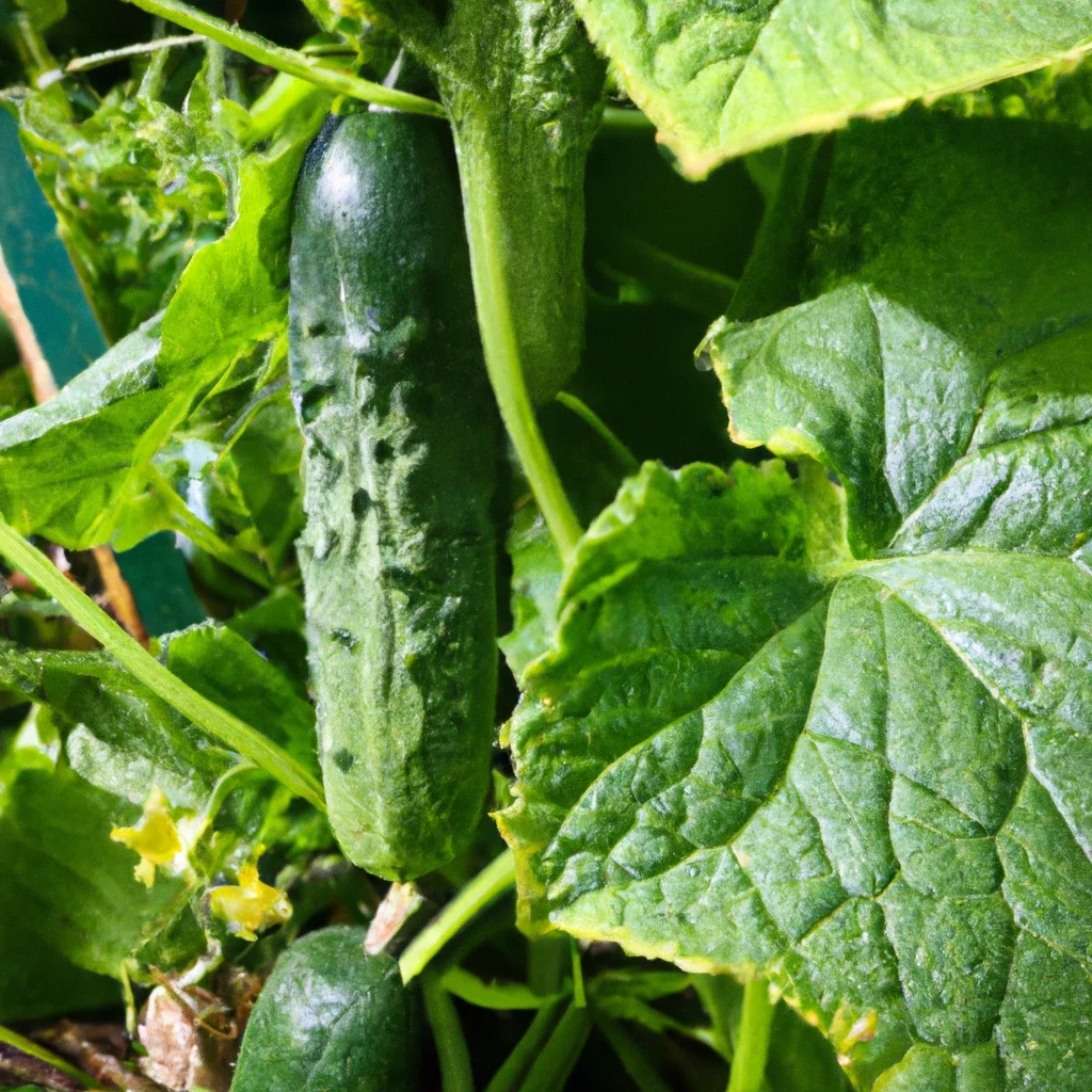 Cucumbers in raised bed garden