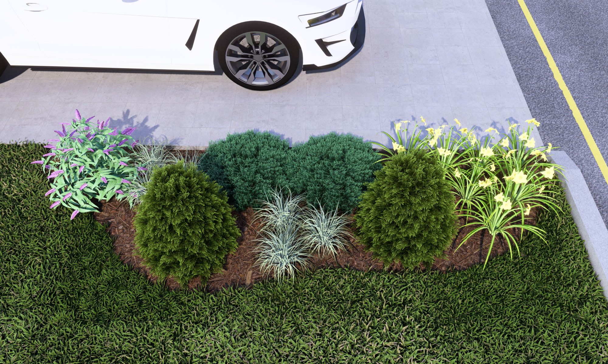 Driveway Entry Landscaping 